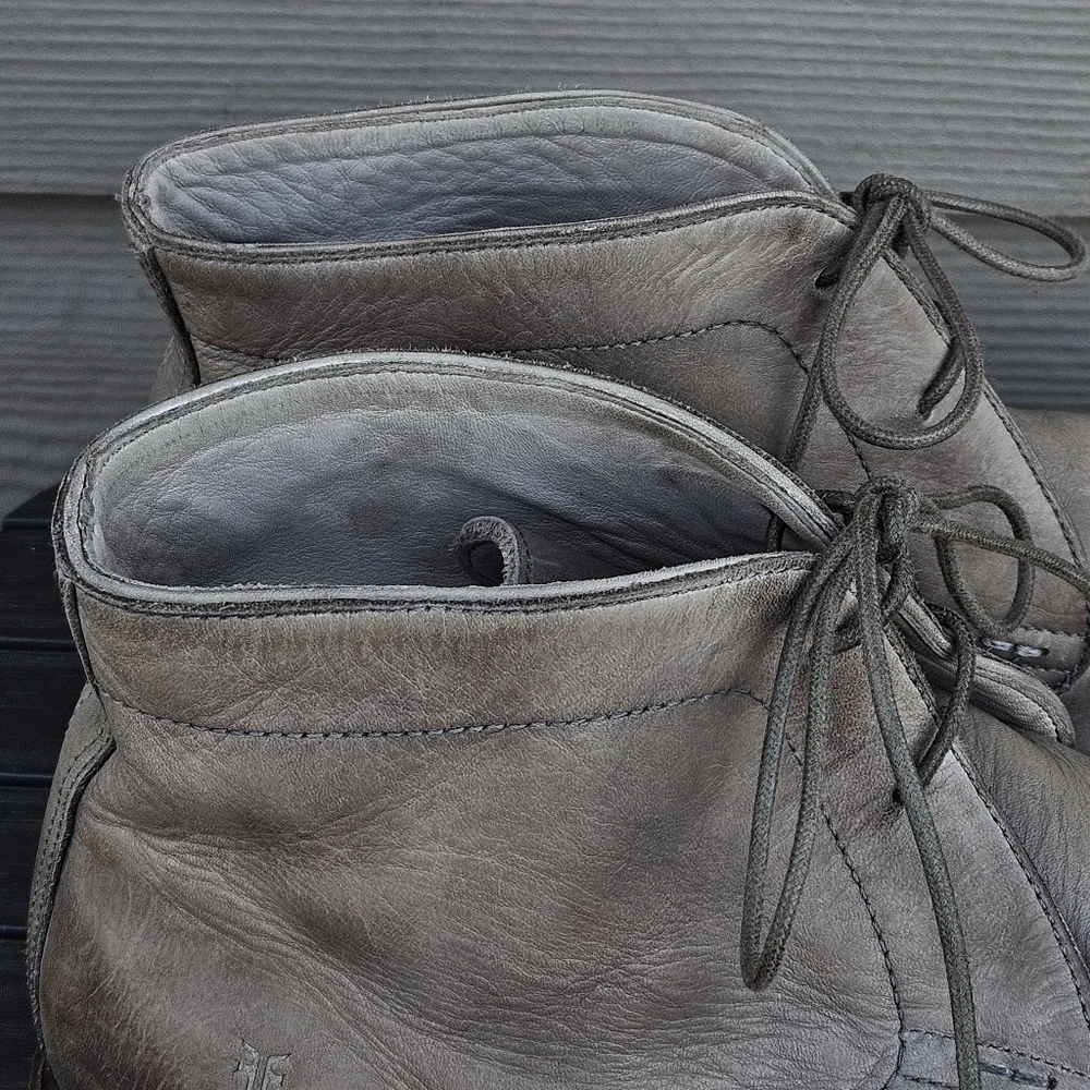 Frye Murray Chukka Boots Taupe Gray Green Lace Up Short Boots Casual Men's 10